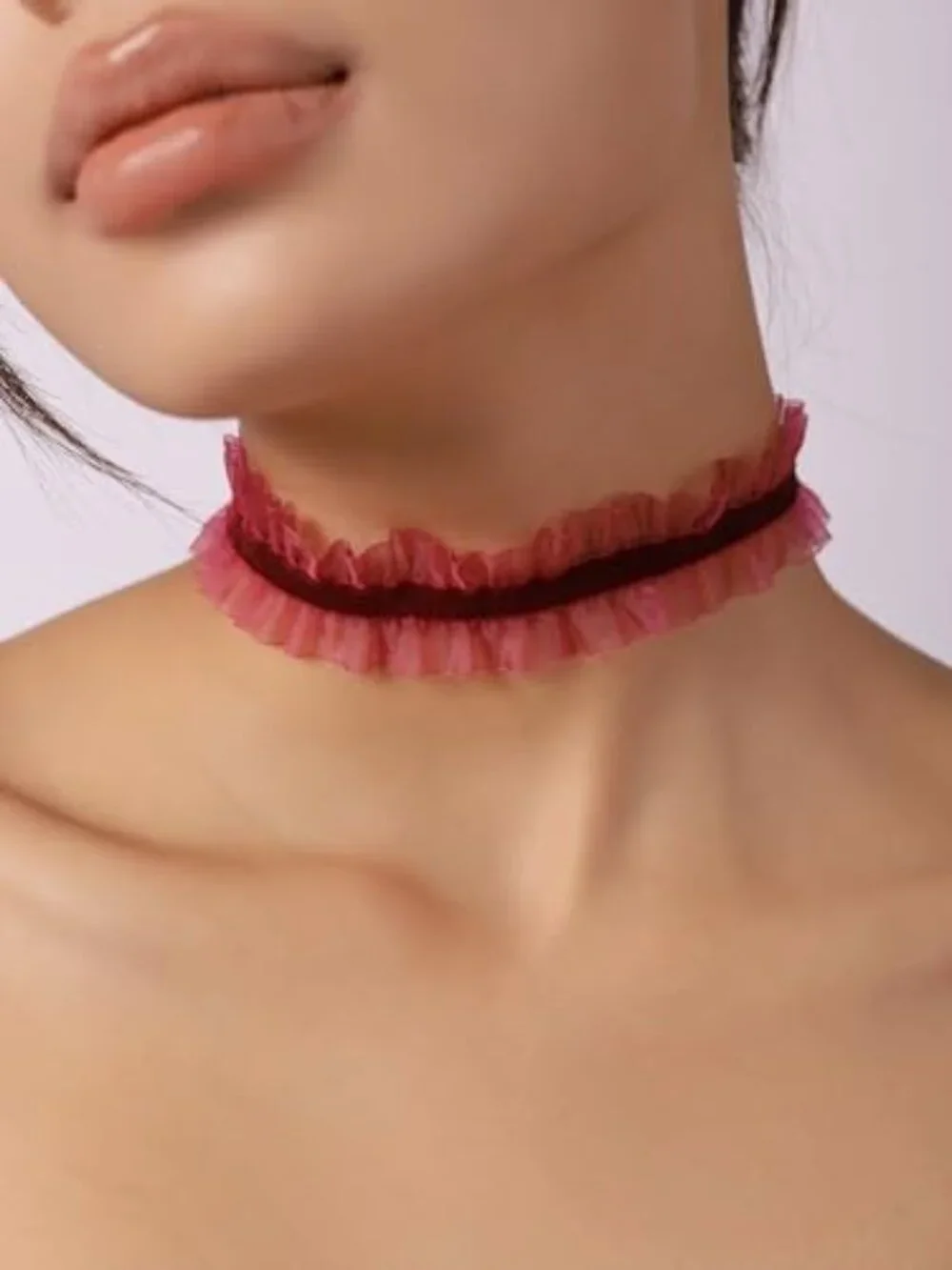 New‎ - Gothic Lace Victorian Choker, White Black Choker for Women, Goth Necklace
